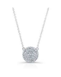 Anne Sisteron - Metallic 14kt White Gold Large Diamond Disc Necklace - Lyst