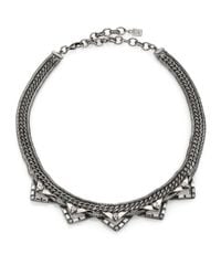 DANNIJO | Metallic Lizzie Crystal Chain Collar Necklace | Lyst