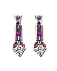 Iosselliani | Blue Faded Ink Rose Earrings | Lyst
