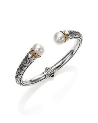 Konstantino | Metallic Hermione 15Mm White Pearl, 18K Yellow Gold & Sterling Silver Cuff Bracelet | Lyst