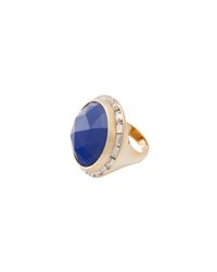 Trina Turk | Blue Domed Stone With Crystal Bezel | Lyst