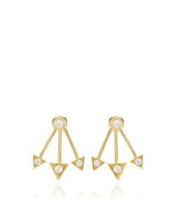 Janis Savitt | Metallic Triple Triangle Stud Earring | Lyst