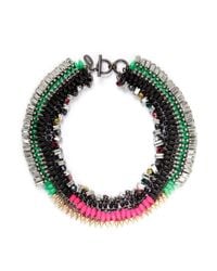 Venna | Multicolor Crystal Spike Chain Necklace | Lyst