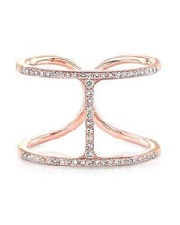 Anne Sisteron | Pink 14kt Rose Gold Diamond H Ring | Lyst