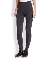 Saks Fifth Avenue | Gray Cashmere Ribbed Leggings | Lyst