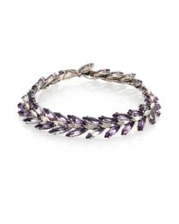 Alexis Bittar Fine | Metallic Velvet Marquis Amethyst & Sterling Silver Leaf Tennis Bracelet | Lyst