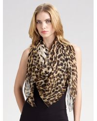 Alexander McQueen | Multicolor Leopard Skull Silk Chiffon Scarf | Lyst