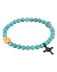 King Baby Studio | Blue Turquoise Bead & Conch Shell Skull Bracelet | Lyst