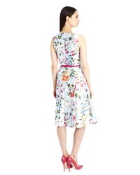 Oscar de la Renta | Purple English Garden Print Mikado Dress | Lyst
