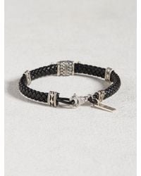 John Varvatos | Metallic Braided Cuff With Silver Detail for Men | Lyst