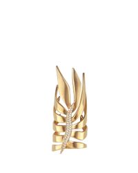 Eddie Borgo | Metallic 'frond' Crystal Pavé Palm Leaf Ring | Lyst