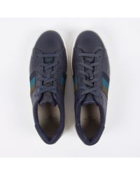 Paul Smith | Gray Men's Navy Leather 'lawn' Trainers for Men | Lyst