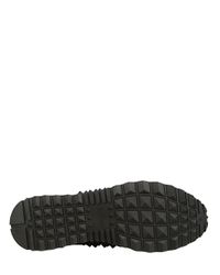 Valentino | Blue Rockstud Leather & Suede Sneakers | Lyst