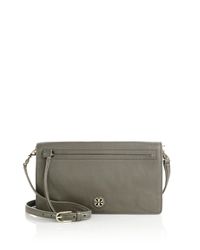 Tory Burch | Gray Brodie Leather Clutch | Lyst