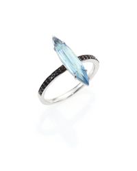 Alexis Bittar Fine | Metallic Midnight Marquis Blue Quartz, Black Spinel & Sterling Silver Ring | Lyst