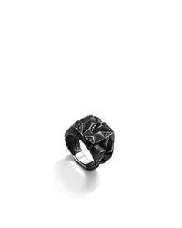 John Hardy | Black Classic Chain Square Ring for Men | Lyst