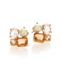 kate spade new york | Metallic Faux Pearl Cluster Earrings | Lyst