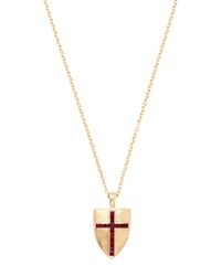 Me&Ro | Metallic Ruby Shield Pendant Necklace | Lyst