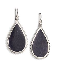 Eddie Borgo | Metallic Blue Sandstone Studded Inlaid Teardrop Earrings | Lyst