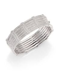Adriana Orsini | Metallic Pavé Gate Bangle Bracelet | Lyst