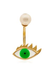Delfina Delettrez | Metallic Cartoon Eye and Pearl Mono Earring | Lyst