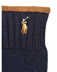 Polo Ralph Lauren | Blue Merino Wool & Suede Gloves | Lyst