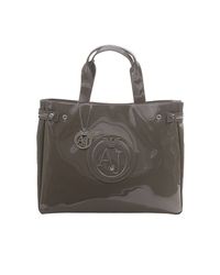 Armani Jeans | Gray Handbag Patent Shoppin 1 Zip | Lyst