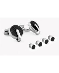 Tateossian | Pulley Stud Set With Black Carbon Fibre for Men | Lyst