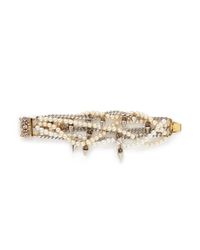 Erickson Beamon | Metallic 'debutante' Faux Pearl Crystal Spike Chain Tier Bracelet | Lyst