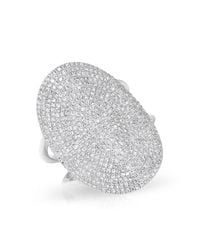 Anne Sisteron - Metallic 14kt White Gold Diamond Oval Armor Ring - Lyst