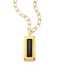 Stephanie Kantis | Metallic Crush Black Onyx Rectangle Pendant | Lyst