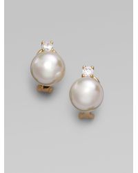 Majorica | 12mm White Pearl Earrings | Lyst