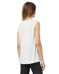 Rebecca Taylor - White Jersey Tank With Chiffon - Lyst