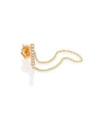 Sydney Evan | Metallic Diamond & 14k Yellow Gold Chained Bar Single Stud Earring | Lyst