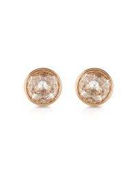 Michael Kors - Metallic Crystal Rose Gold-tone Stud Earrings - Lyst