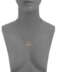 John Hardy | Metallic Bamboo Diamond & 18k Yellow Gold Round Pendant Necklace | Lyst