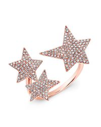 Anne Sisteron - Metallic 14kt Rose Gold Diamond Triple Star Ring - Lyst