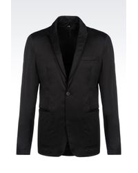 Emporio Armani | Black Runway Jacket In Stretch Cotton for Men | Lyst