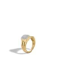 John Hardy | Metallic Bamboo Ring In 18k Gold With Diamonds | Lyst