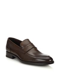 Ermenegildo Zegna | Brown Leather Penny Loafers for Men | Lyst