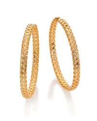 Gucci | Metallic Diamantissima 18K Yellow Gold Hoop Earrings/2 | Lyst