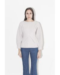 Sayaka Davis - White Ivory Peplum Sweater - Lyst