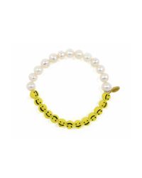 Nektar De Stagni | Yellow Smiley Face & Pearl Bracelet | Lyst