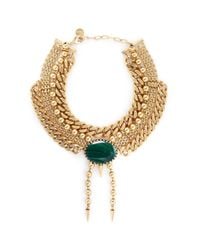 Ela Stone | Green 'perla' Malachite Spike Drop Multi Tier Necklace | Lyst