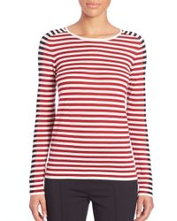 Akris Punto | Red Striped Wool Top | Lyst