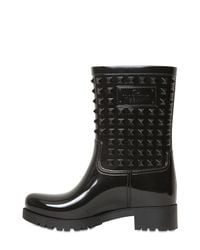 Valentino | Black Rockstud Patent Rainboots | Lyst