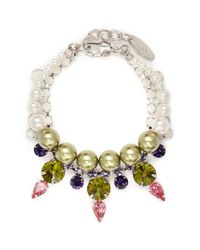 Joomi Lim | Pink 'organized Chaos' Spike Stud Crystal Chain Bracelet | Lyst