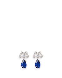CZ by Kenneth Jay Lane | Blue Pavé Bow Stud Pear Cut Cubic Zirconia Earrings | Lyst