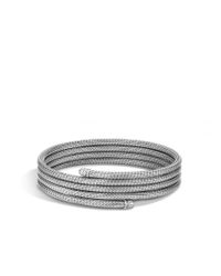 John Hardy | Metallic Classic Chain Four Coil Bracelet In Silver With Diamonds | Lyst