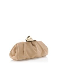 Jimmy Choo | Metallic Cara Nude Suede Clutch Bag | Lyst